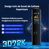 Reportofon profesional cu activare vocala, M12, 16GB, reducere de zgomot inteligenta, MP3 - 4