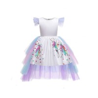 Rochie Unicorn cu trena detasabila, IdeallStore®, 7-9 ani - 1