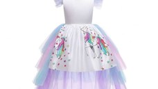 Rochie Unicorn cu trena detasabila, IdeallStore®, 7-9 ani