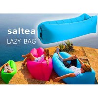 Saltea Autogonflabila "Lazy Bag" tip sezlong, 185 x 70cm, culoare negru-Violet, pentru camping, plaja sau piscina - 4