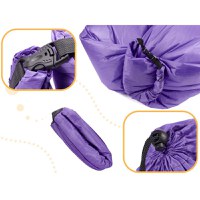 Saltea Autogonflabila "Lazy Bag" tip sezlong, 230 x 70cm, culoare Violet, pentru camping, plaja sau piscina - 2