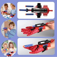 Set 2 Manusi proiectile burete, figurina si ventuze Spiderman, IdeallStore®, Rosu - 9