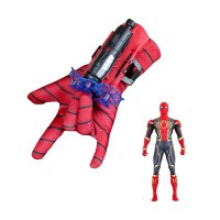 Set 2 Manusi proiectile burete, figurina si ventuze Spiderman, IdeallStore®, Rosu - 3