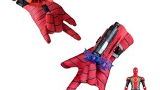 Set 2 Manusi proiectile burete, figurina si ventuze Spiderman, IdeallStore®, Rosu