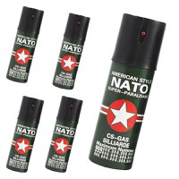 Set 5 sprayuri autoaparare IdeallStore®, Nato Assault, aluminiu, 60 ml, verde, husa inclusa - 1