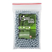 Set 500 bile metalice IdeallStore®, Precision Target, airsoft si prastie, 6 mm, 0.75g, argintiu - 1