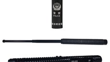 Set Baston cu electrosoc, Police X8 si baston telescopic Police, 50 cm, cadou spray paralizant