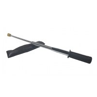 Set baston telescopic flexibil argintiu, maner cauciuc, 47 cm si box craniu negru - 2