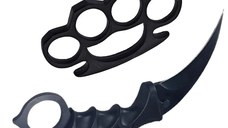 Set Box autoaparare si Cutit Karambit Night, 19 cm IdeallStore® , negru