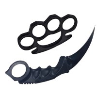 Set Box autoaparare si Cutit Karambit Night, 19 cm IdeallStore® , negru - 1