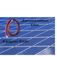 Set cablu baterie, diametru 6mm, rosu, negru, 2x25 cm,cu papuci 6mm, ambele capete, rezistent UV - 2