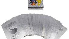 Set cartonase Pokemon IdeallStore®, Silver GTX, editie de colectie, 55 bucati, argintii