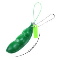 Set cinci jucarii antistres IdeallStore®, pastaie de mazare, tip breloc, 6.5 cm, verde - 4