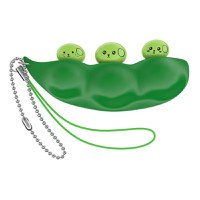 Set cinci jucarii antistres IdeallStore®, pastaie de mazare, tip breloc, 6.5 cm, verde - 2