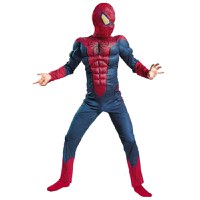 Set costum Avenge Spiderman cu muschi IdeallStore®, pentru 7-9 ani, rosu si masca plastic - 4