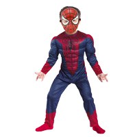 Set costum Avenge Spiderman cu muschi IdeallStore®, pentru 7-9 ani, rosu si masca plastic - 1