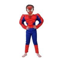 Set costum clasic Spiderman cu muschi IdeallStore®, 3-5 ani, rosu si masca plastic - 1