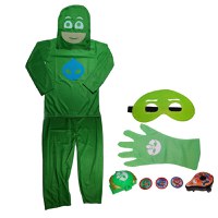 Set costum Eroi in Pijamale si accesorii IdeallStore®, Sopi Greg, marimea M, 5-7 ani, verde - 1