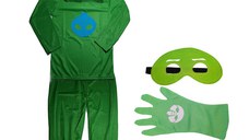 Set costum Eroi in Pijamale si accesorii IdeallStore®, Sopi Greg, marimea M, 5-7 ani, verde