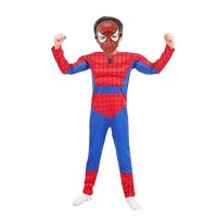 Set costum Ultimate Spiderman IdeallStore® pentru copii, 100% poliester, 3-5 ani, rosu si masca plastic - 1