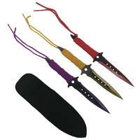 Set Cutit de vanatoare Extreme Battle si trei cutite de aruncat, Ninja Assasin, IdeallStore®, otel inoxidabil - 2