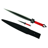 Set de vanatoare IdeallStore®, Sabie Red Ronin si cutit King Cobra , otel inoxidabil, negru - 2