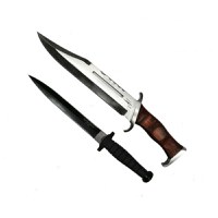 Set doua cutite de vanatoare, Tactical Knife, IdeallStore®, Otel inoxidabil, Teaca inclusa - 1