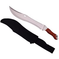 Set maceta de vanatoare IdeallStore®, Knife of Mind, otel inoxidabil, argintie, 46 cm si nunceag metalic - 2