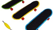 Set mini Skateboard IdeallStore®, Fingerboard Light, LED, 9.5 cm, multicolor