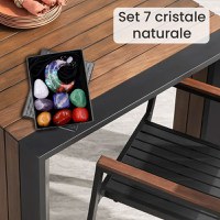 Set premium 7 cristale naturale, GlowforHome, pandantiv orgonic steaua lunii, pietre semipretioase, barbati si copii - 2