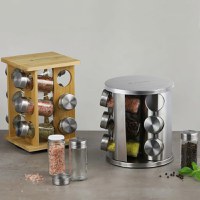 Set recipiente condimente AMBITION Cleo, 12 piese, suport inox - 2