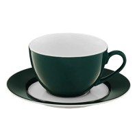 Set servire ceai sau cafea, 12 piese, 6 persoane, portelan, AMBITION Aura Green - 1