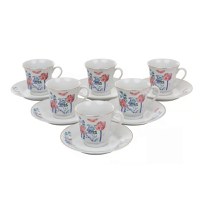 Set servire ceai sau cafea, 12 piese, 6 persoane, portelan, DOMOTTI Clara - 1