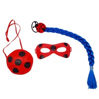 Set trei accesorii costum IdeallStore®, Buburuza Miraculoasa, marime universala, rosu - 1