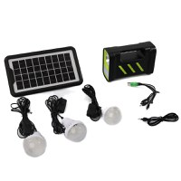 Sistem de iluminat solar cu lanterna GDPLUS, 3 becuri led, incarcare USB, GD-12 - 1