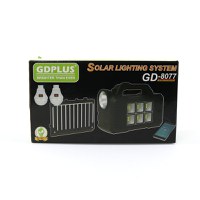 Sistem de iluminat solar GDPLUS 2 becuri LED, lampa LED, USB, GD-8077 - 2