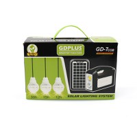 Sistem de iluminat solar GDPLUS, 3 becuri LED,USB, cablu de incarcare 220V, GD-7COB - 5