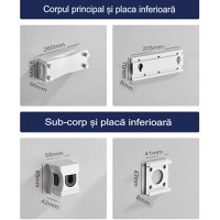 Uscator de rufe cu sfoara dubla retractabila, GlowforHome, montabil pe perete, otel inoxidabil, baie, balcon,500 cm, alb - 7