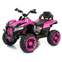 ATV electric pentru 2 copii, 4x4, Kinderauto BJFT009, 180W, 12V 12Ah, bluetooth, RC, roz - 1