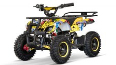 ATV electric pentru copii NITRO Torino Quad 1000W 36V 12Ah, Snowy tyres, grafiti yellow