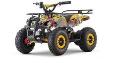 ATV electric pentru copii NITRO Torino Quad 1200W 48V Big Tyre, culoare Yellow Grafiti