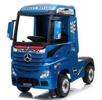 Camion electric pentru copii 2-7 ani Mercedes ACTROS, 4x4, 180W, 12V, roti moi, scaun tapitat, PREMIUM Albastru - 1