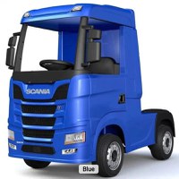 Camion electric pentru copii SCANIA R-SERIES 4x4 180W 12V 14Ah PREMIUM, culoare albastra - 1