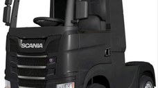 Camion electric pentru copii SCANIA R-SERIES 4x4 180W 12V 14Ah PREMIUM, culoare neagra