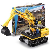 Excavator cu telecomanda CADA, set constructie din 544 piese, functii mobile mecanice, rotatie 360 grade, 400mAh - 1