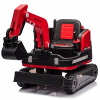 Excavator electric pentru copii Kinderauto X7, 110W, 12V-12Ah, scaun tapitat, telecomanda, echipare Premium, rosu - 1