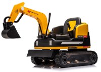 Excavator electric pentru copii Kinderauto X7, 110W, 12V-12Ah, scaun tapitat, telecomanda, galben - 1