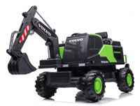 Excavator electric pentru copii Volvo 90W 12V, incarcator actionat electric, culoare verde - 1