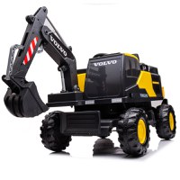 Excavator electric pentru copii Volvo 90W 12V, incarcator actionat electric, PREMIUM, culoare galben - 1