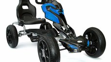 GO Kart cu pedale, 5-10 ani, Kinderauto Thunder, roti EVA, culoare albastra